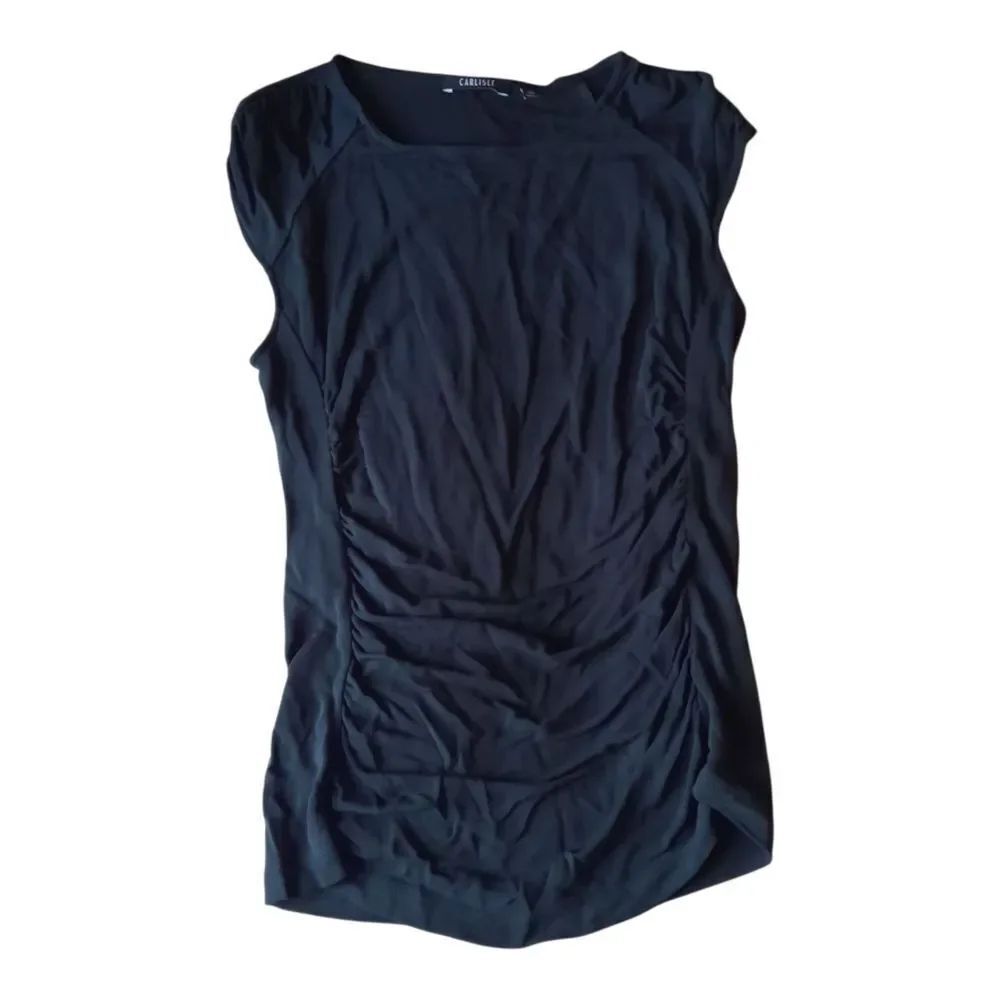 Carlisle Black Ruched Tank Top